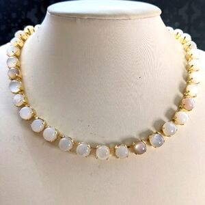 Genuine Moonstone Necklace & Earrings in 14k Gold Plated or Silver